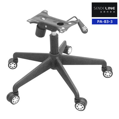 Giá tốt Cơ sở ghế quay nylon đen với bánh xe Độ cao điều chỉnh chân ghế 5 sao trực tuyến
