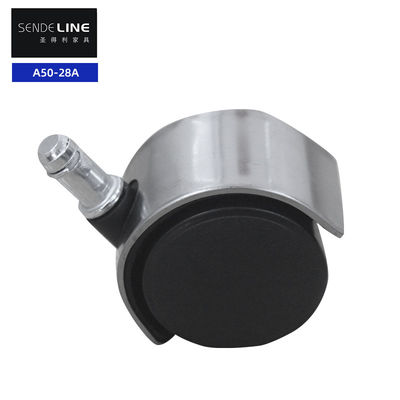 Đen thép không gỉ ghế văn phòng thay thế bánh xe Nylon 50mm bánh xe im lặng