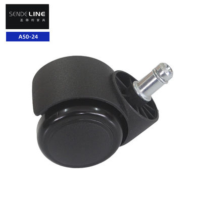 50Kg Loading Đen dễ dàng lắp ráp ghế văn phòng nylon bánh xe quay với đường kính 2 inch