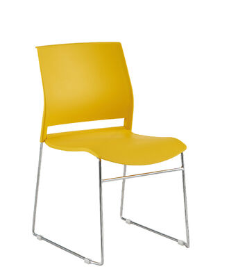 Giá tốt Chân vỏ cao su Trọng lượng 191kg Ghế nhựa hiện đại có cơ sở thanh thép rắn Đứng hạng nhẹ Ghế xếp chồng cho các địa điểm sự kiện trực tuyến