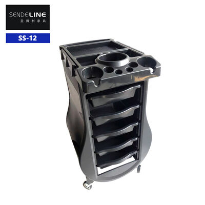 Xe lưu trữ salon tóc 5 cấp với 4 bánh để di chuyển dễ dàng và làm sạch trong salon làm đẹp